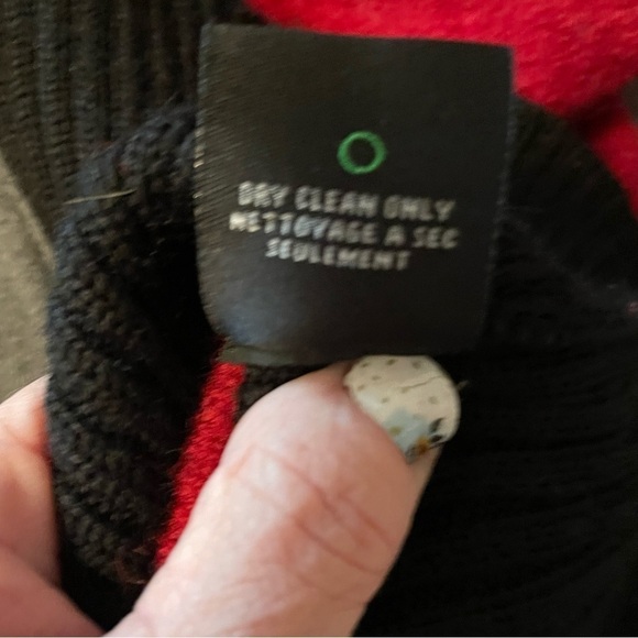 Tribal 100% Wool Sweater/Cardigan Size Medium Mock Neck-Large Buttons - Picture 8 of 10